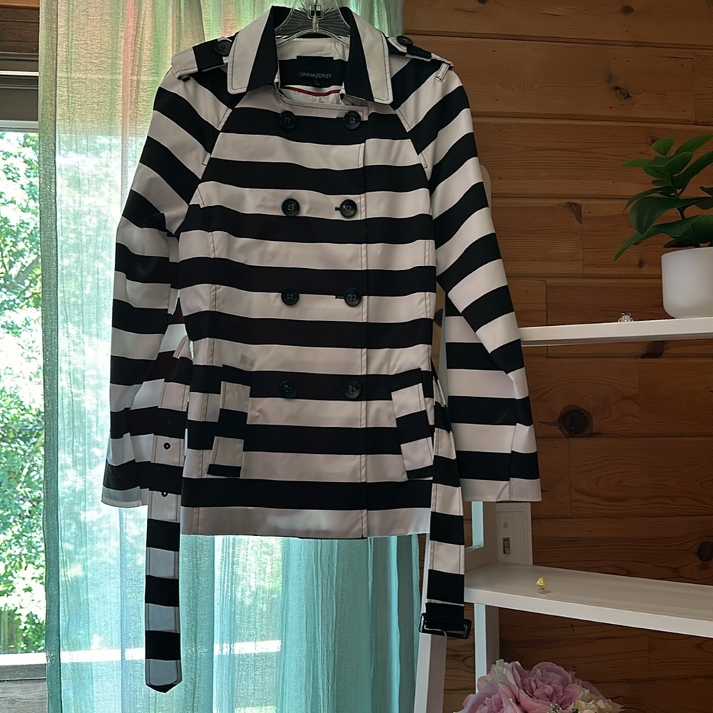 Cynthia Rowley  bold stripe belted jacket, never worn.